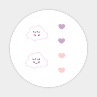 Cloudy Hearts Sticker Pack Magnet